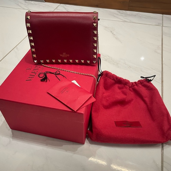 Valentino Handbags - Valentino Rockstud Crossbody Bag - Red - With box and Pouch